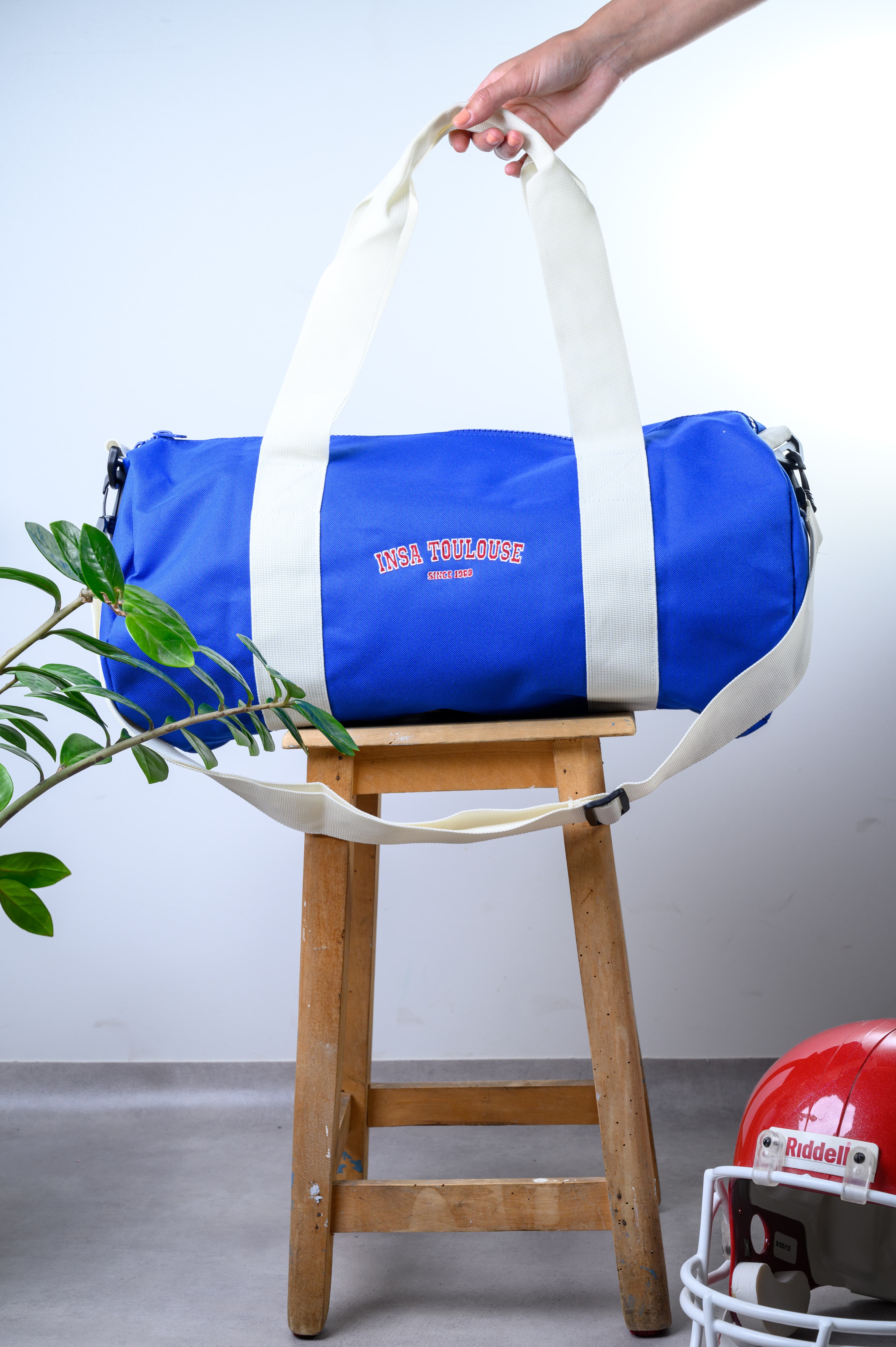 sac crafters INSA bleu avec logo
