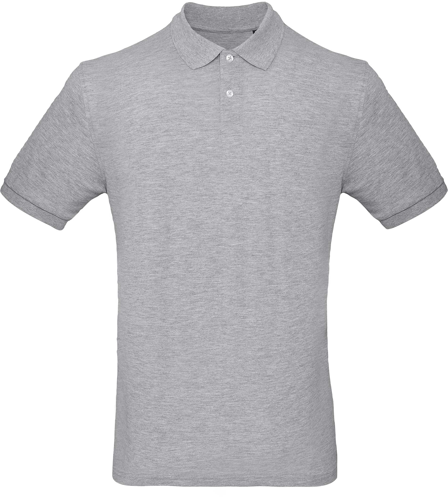 Polo bio homme Heather Grey, à personnaliser avec le logo de votre club. Polo bio homme Heather Grey