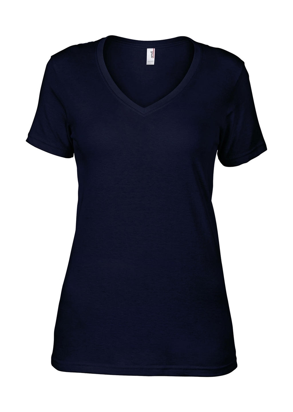 Women`s Featherweight V-Neck Tee Navy Bleu, à personnaliser avec le logo de votre club. Women`s Featherweight V-Neck Tee Navy Bleu