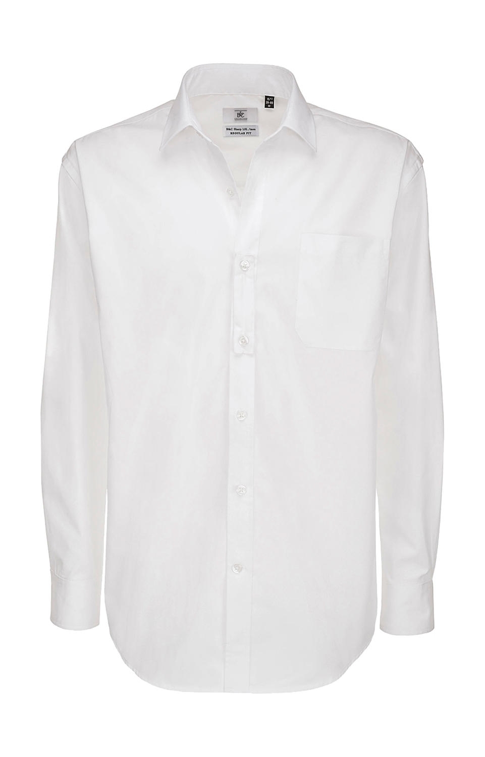 Men`s Sharp Twill Cotton LS Shirt - SMT81 White Blanc, à personnaliser avec le logo de votre club. Men`s Sharp Twill Cotton LS Shirt - SMT81 White Blanc