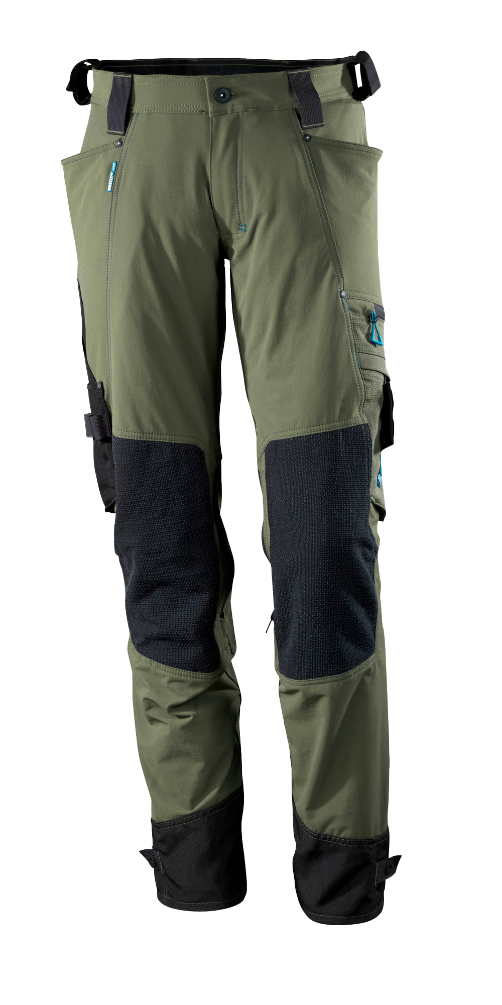 Pantalon avec poches genouillères 17079-311 - vert foncé imprimé et ...