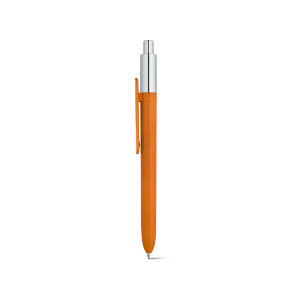 KIWU Chrome. Stylo en ABS avec finition brillante et partie supérieure laquée avec finition chromée. Orange Orange, à personnaliser avec le logo de votre club. KIWU Chrome. Stylo en ABS avec finition brillante et partie supérieure laquée avec finition chromée. Orange Orange