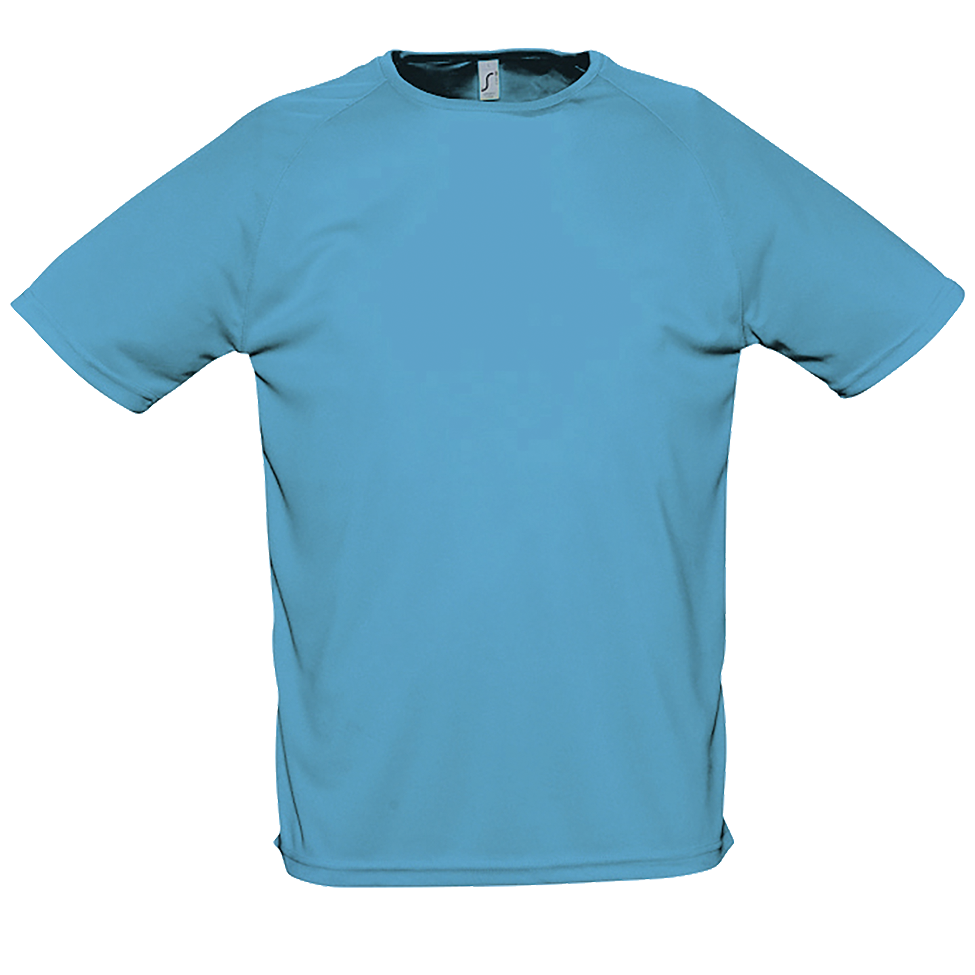 TEE-SHIRT MANCHES RAGLAN SPORTY Aqua Bleu           , à personnaliser avec le logo de votre club. TEE-SHIRT MANCHES RAGLAN SPORTY Aqua Bleu
