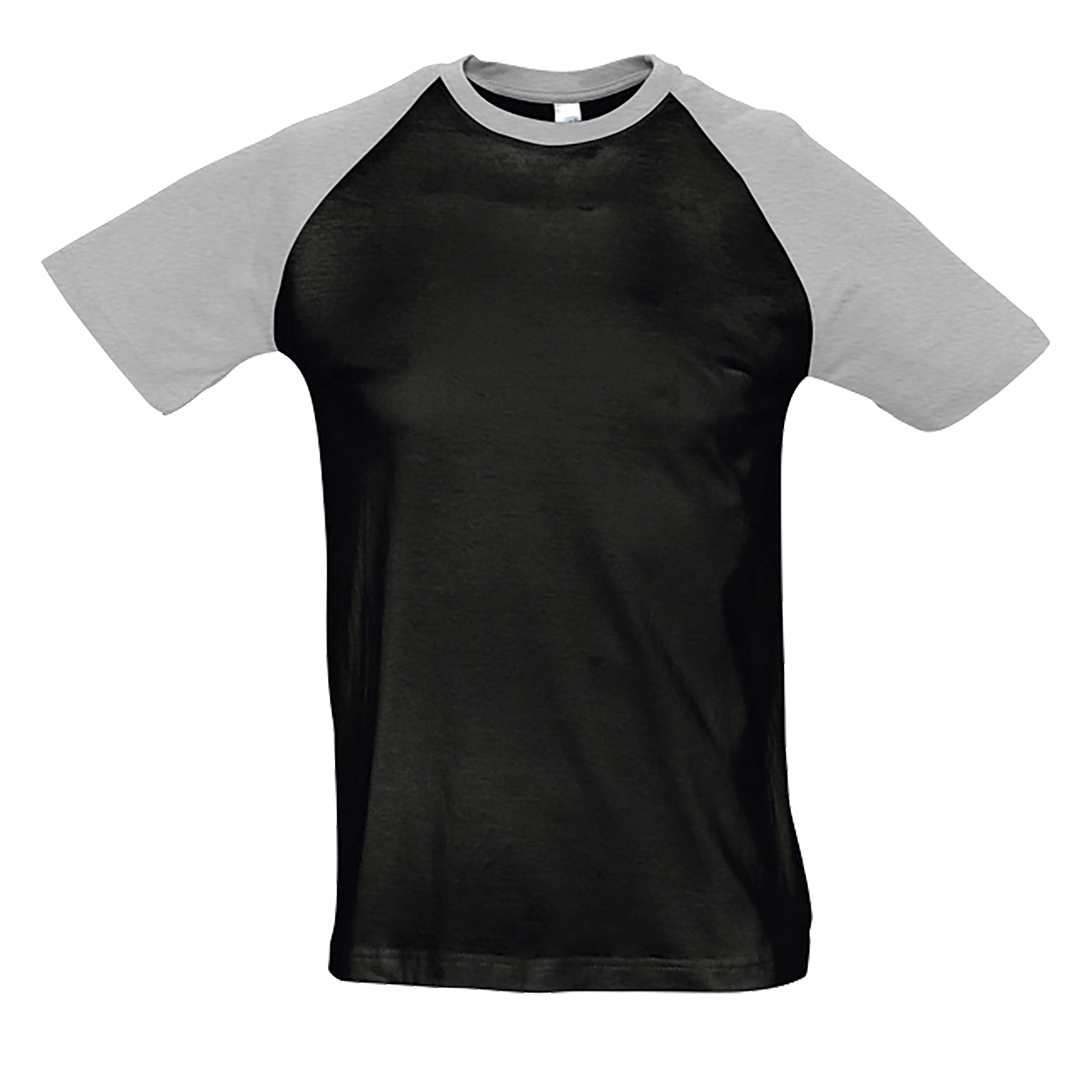 TEE-SHIRT HOMME BICOLORE MANCHES RAGLAN FUNKY Noir / Gris Chin Noir , à personnaliser avec le logo de votre club. TEE-SHIRT HOMME BICOLORE MANCHES RAGLAN FUNKY Noir / Gris Chin Noir