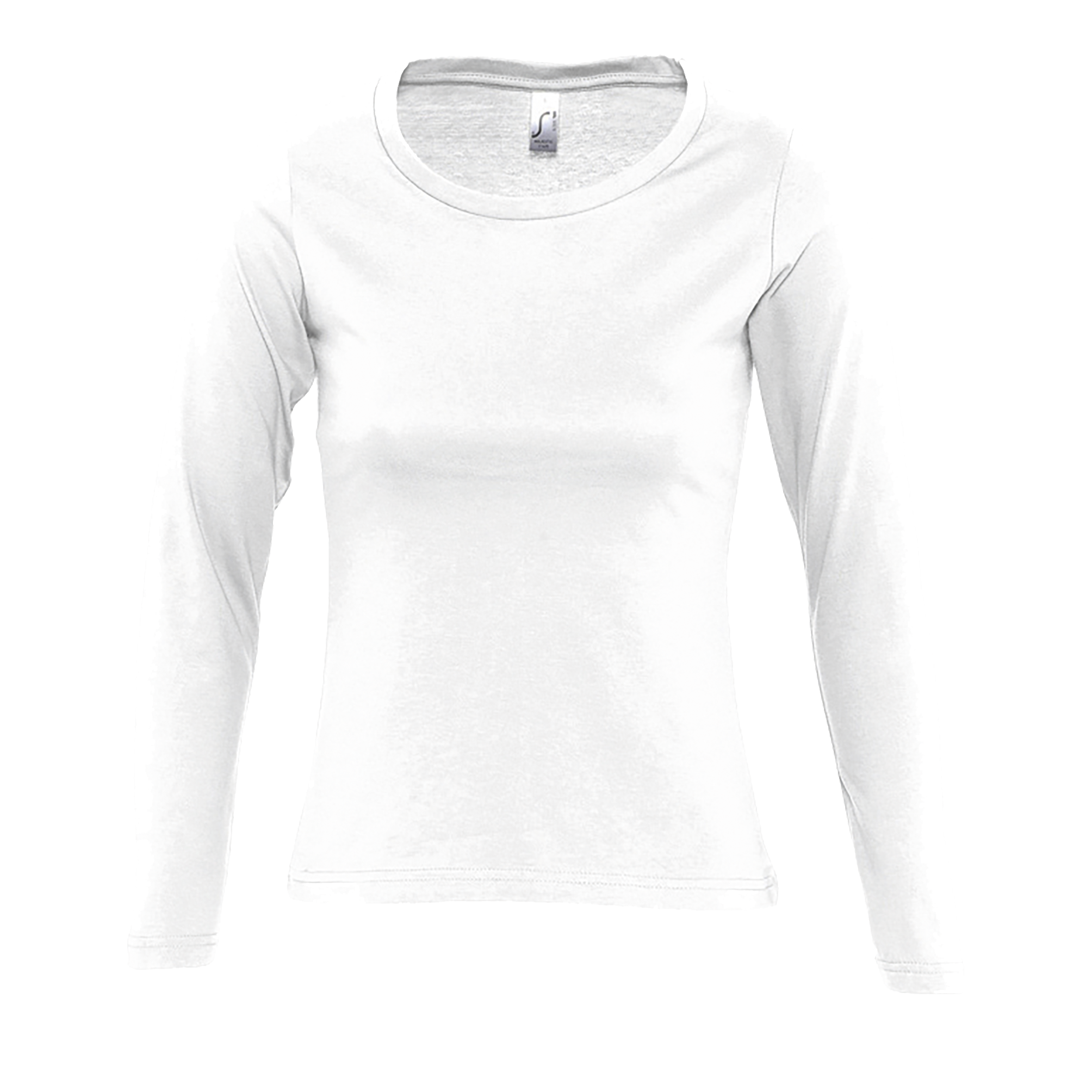 TEE-SHIRT FEMME COL ROND MANCHES LONGUES MAJESTIC Blanc Blanc, à personnaliser avec le logo de votre club. TEE-SHIRT FEMME COL ROND MANCHES LONGUES MAJESTIC Blanc Blanc