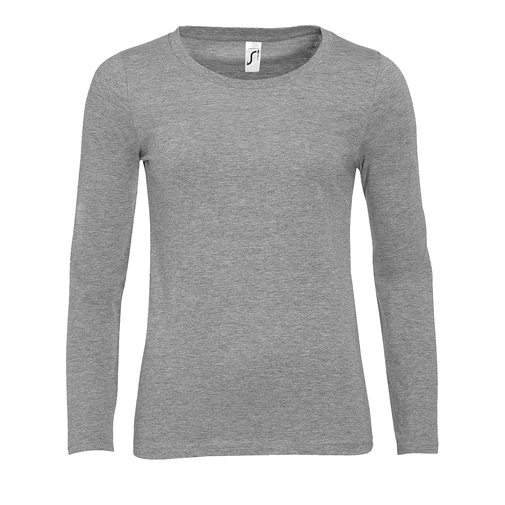 TEE-SHIRT FEMME COL ROND MANCHES LONGUES MAJESTIC Gris chin Gris           