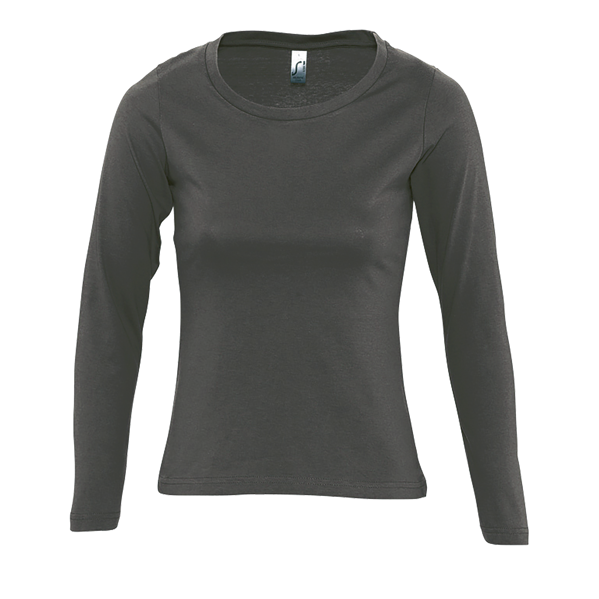 TEE-SHIRT FEMME COL ROND MANCHES LONGUES MAJESTIC Gris fonc Gris           