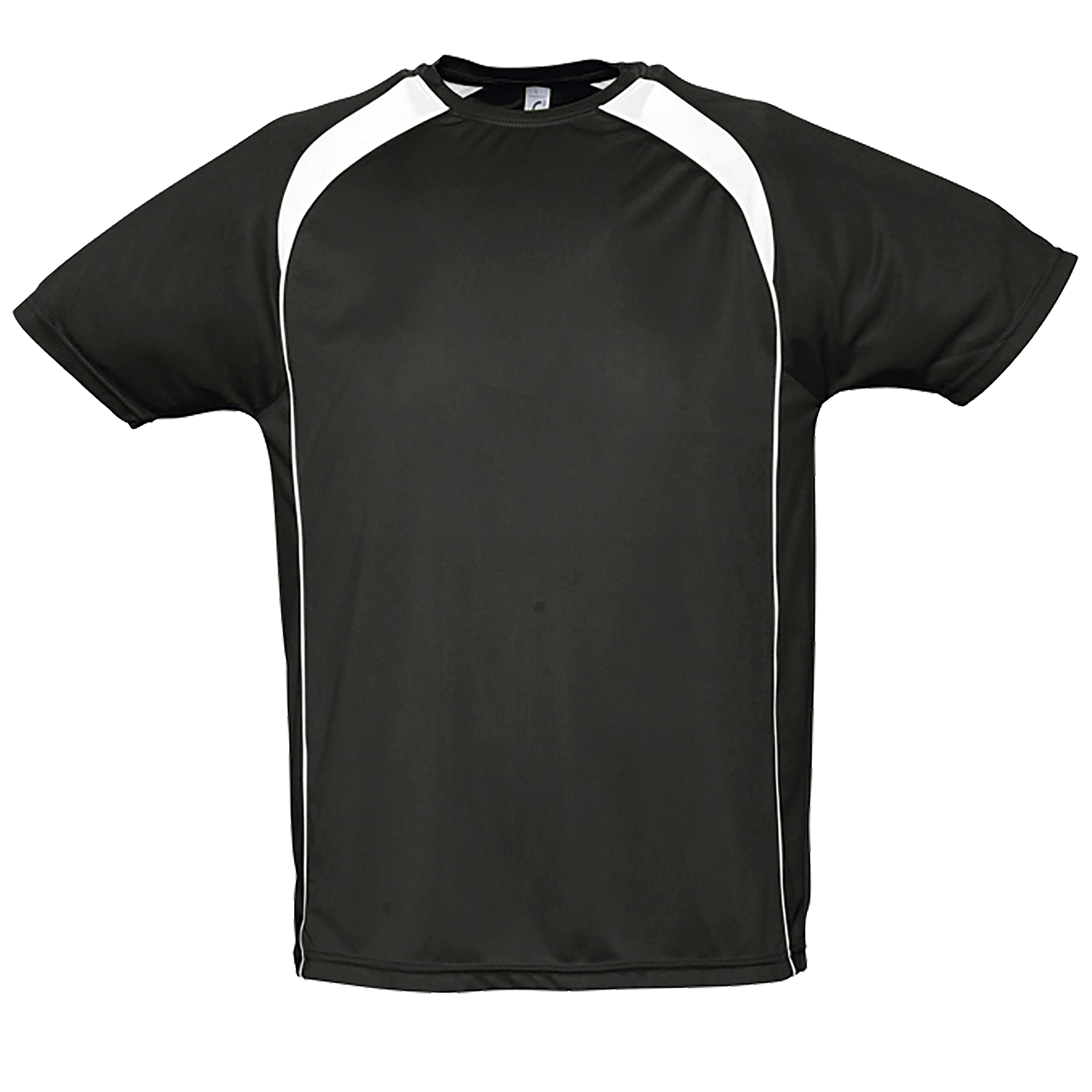 TEE-SHIRT BICOLORE HOMME MATCH Noir Noir , à personnaliser avec le logo de votre club. TEE-SHIRT BICOLORE HOMME MATCH Noir Noir