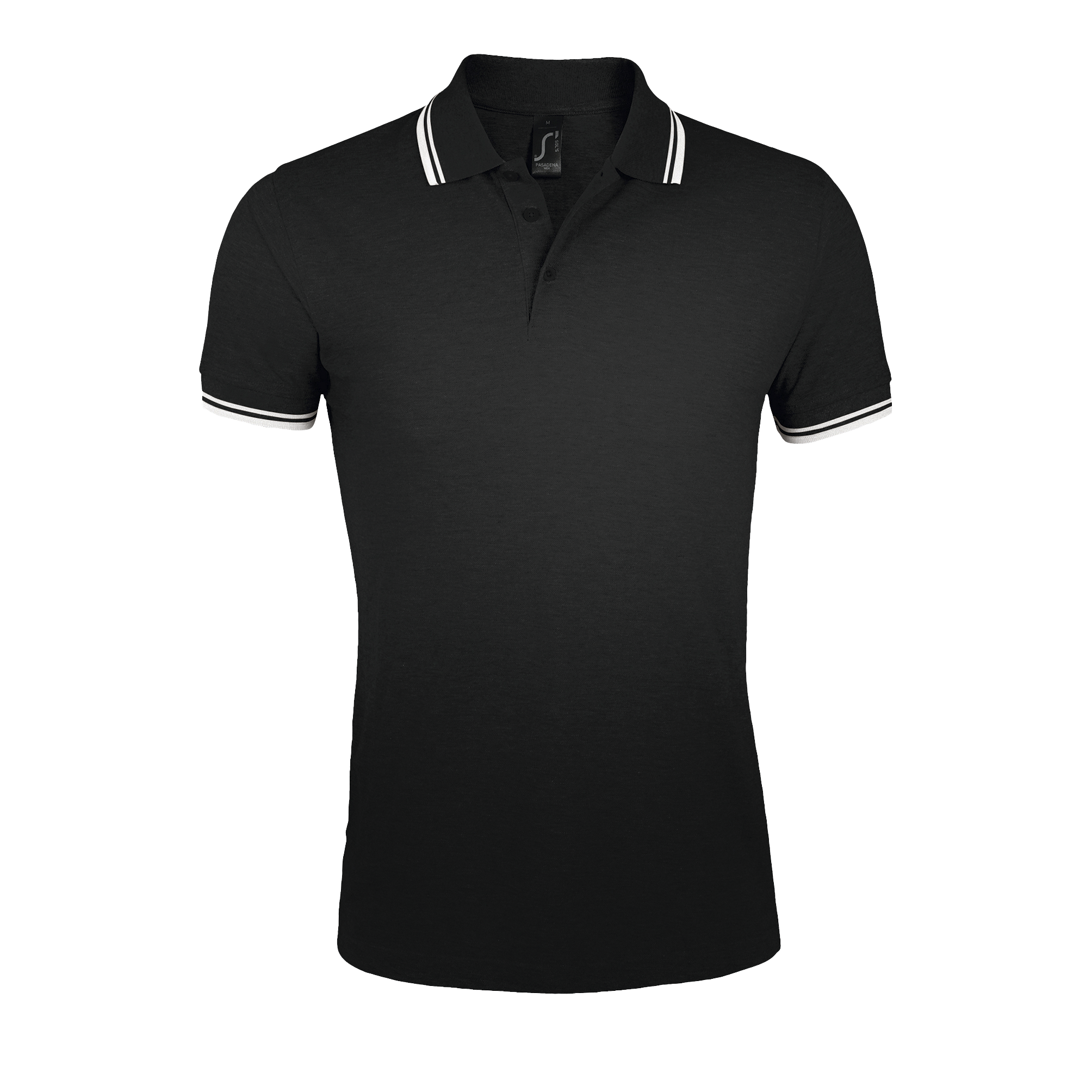 POLO HOMME PASADENA MEN Noir / Blanc Noir           , à personnaliser avec le logo de votre club. POLO HOMME PASADENA MEN Noir / Blanc Noir