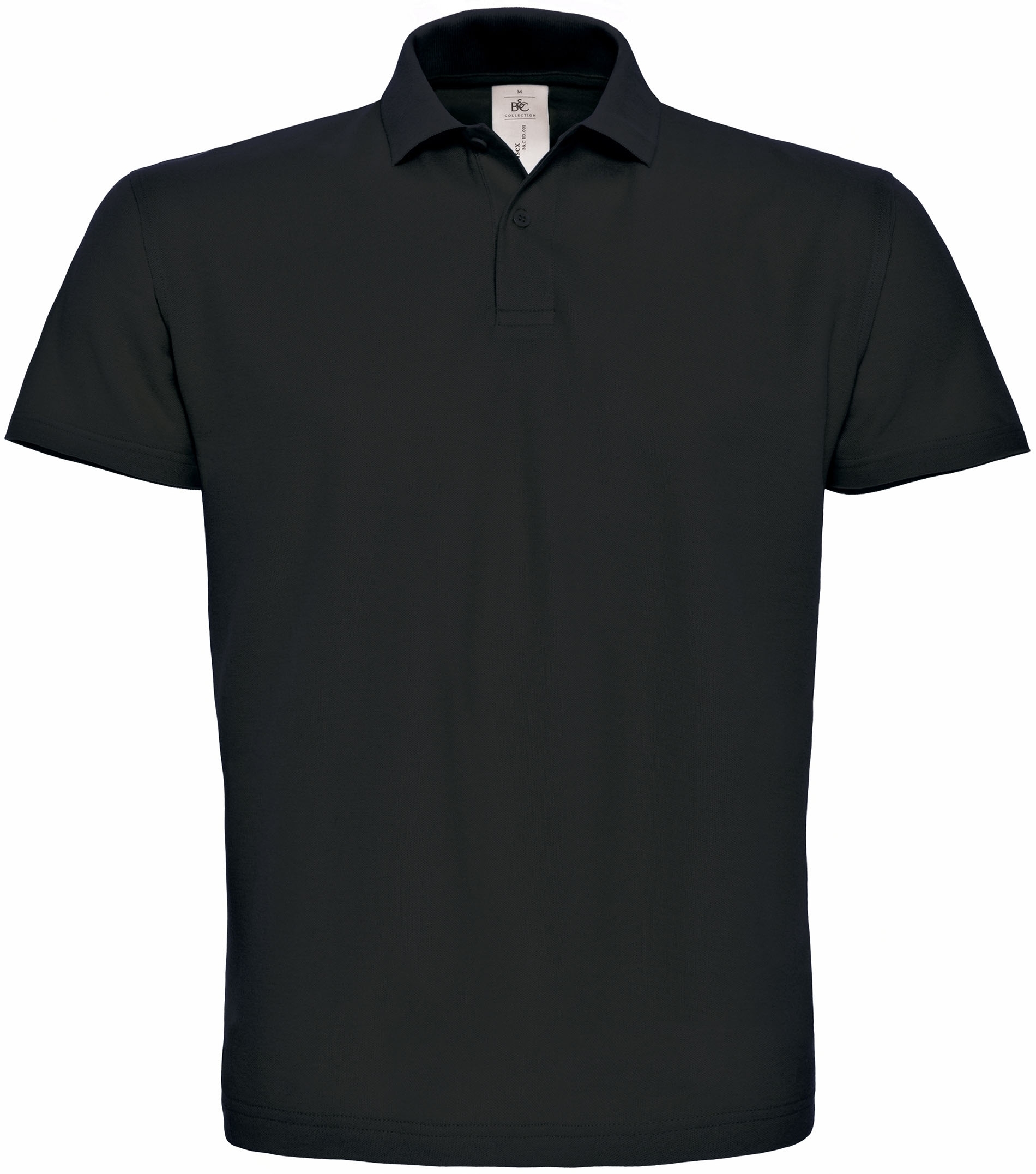 Polo piqué ID.001 Homme Black Noir, à personnaliser avec le logo de votre club. Polo piqué ID.001 Homme Black Noir
