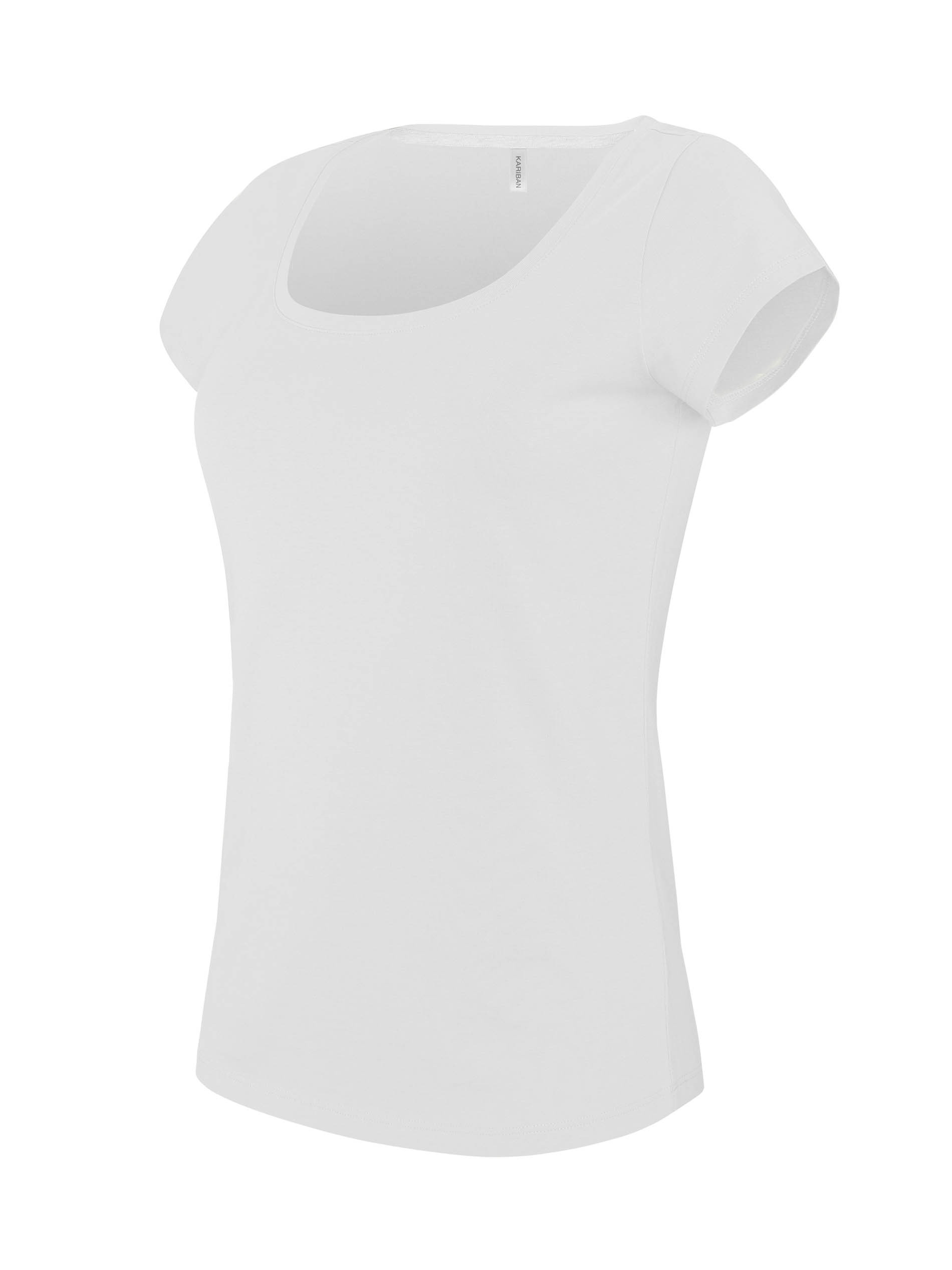T-shirt col bateau manches courtes femme White Blanc, à personnaliser avec le logo de votre club. T-shirt col bateau manches courtes femme White Blanc