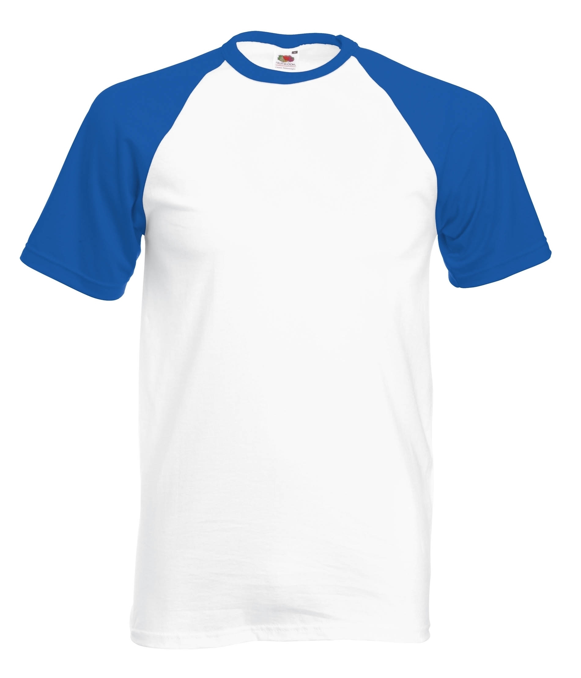 TSHIRT BASEBALL VALUEWEIGHT (610260) White / Royal Blue imprimé et