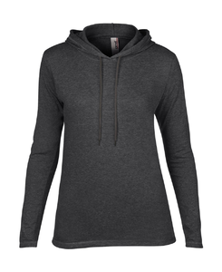 Women`s Fashion Basic LS Hooded Tee
