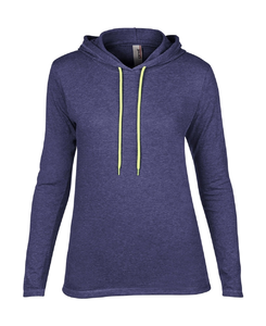 Women`s Fashion Basic LS Hooded Tee