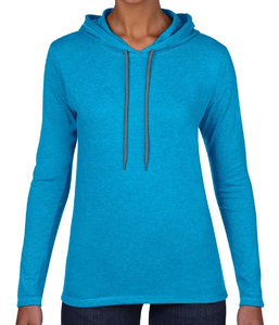 Women`s Fashion Basic LS Hooded Tee