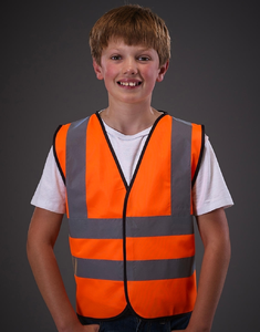 Kids Hi Vis 2 Band & Brace Waistcoat