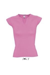 TEE-SHIRT FEMME COL FANTAISIE EMMANCHURES AMÉRICAINES MINT
