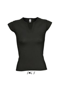 TEE-SHIRT FEMME COL FANTAISIE EMMANCHURES AMÉRICAINES MINT