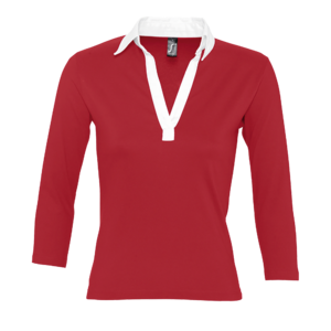 POLO RUGBY BICOLORE  FEMME MANCHES 3/4 PANACH
