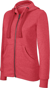 Sweat-shirt zippé capuche mélange femme