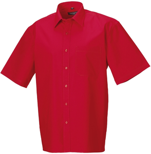 CHEMISE HOMME POPELINE PUR COTON MANCHES COURTES