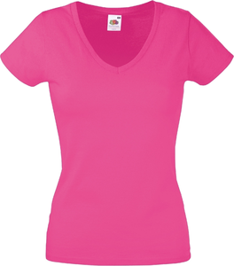 T-SHIRT FEMME COL V VALUEWEIGHT (61-398-0)