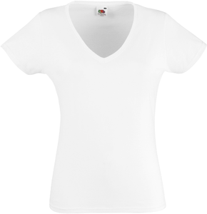 T-SHIRT FEMME COL V VALUEWEIGHT (61-398-0)