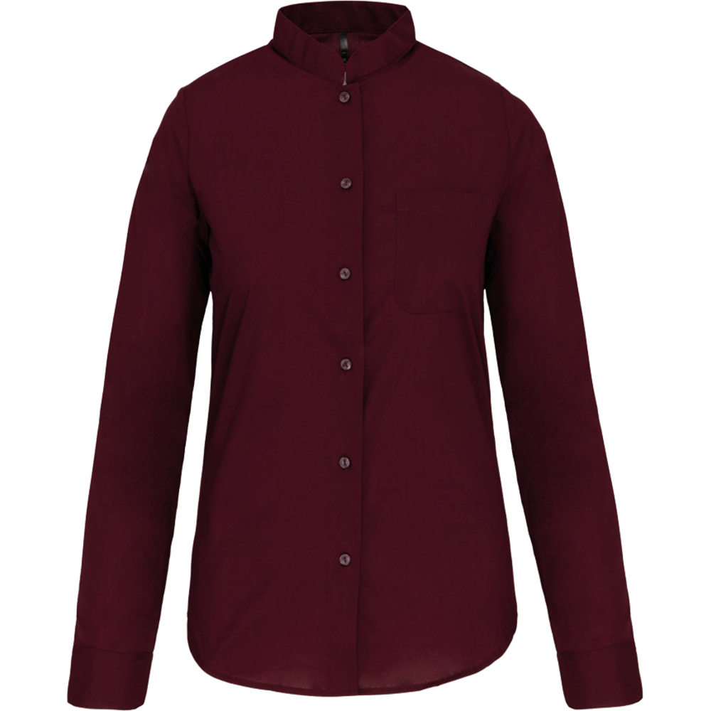 CHEMISE COL MAO MANCHES LONGUES FEMME