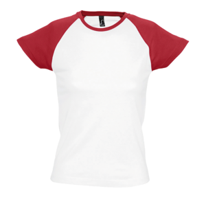 TEE-SHIRT FEMME BICOLORE MANCHES RAGLAN MILKY